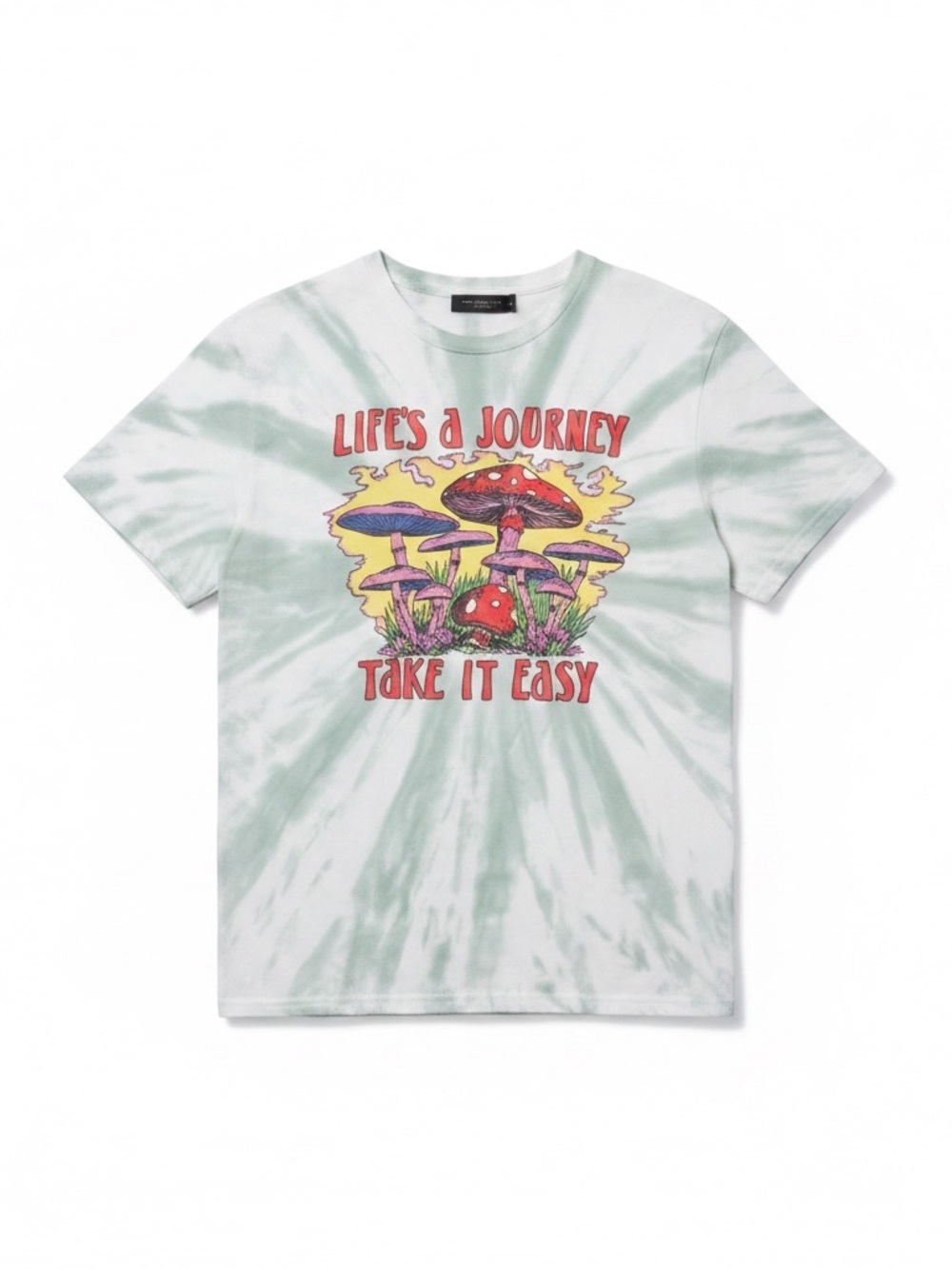 Junk Food Clothing Green Tie-Dye 'Life's a Journey' Mushroom Graphic Tee - Picture 3 of 6